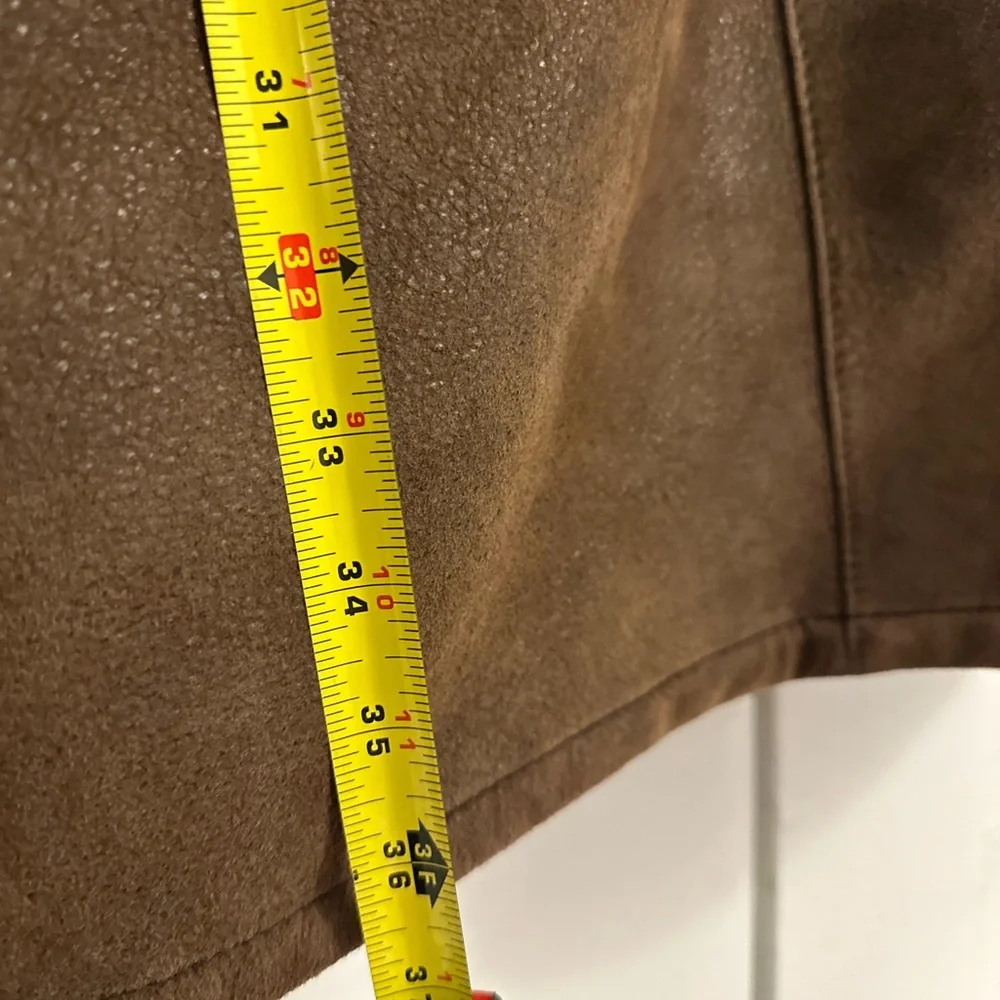 Men's Brown Shearling Pea Coat - Picture 8 of 9